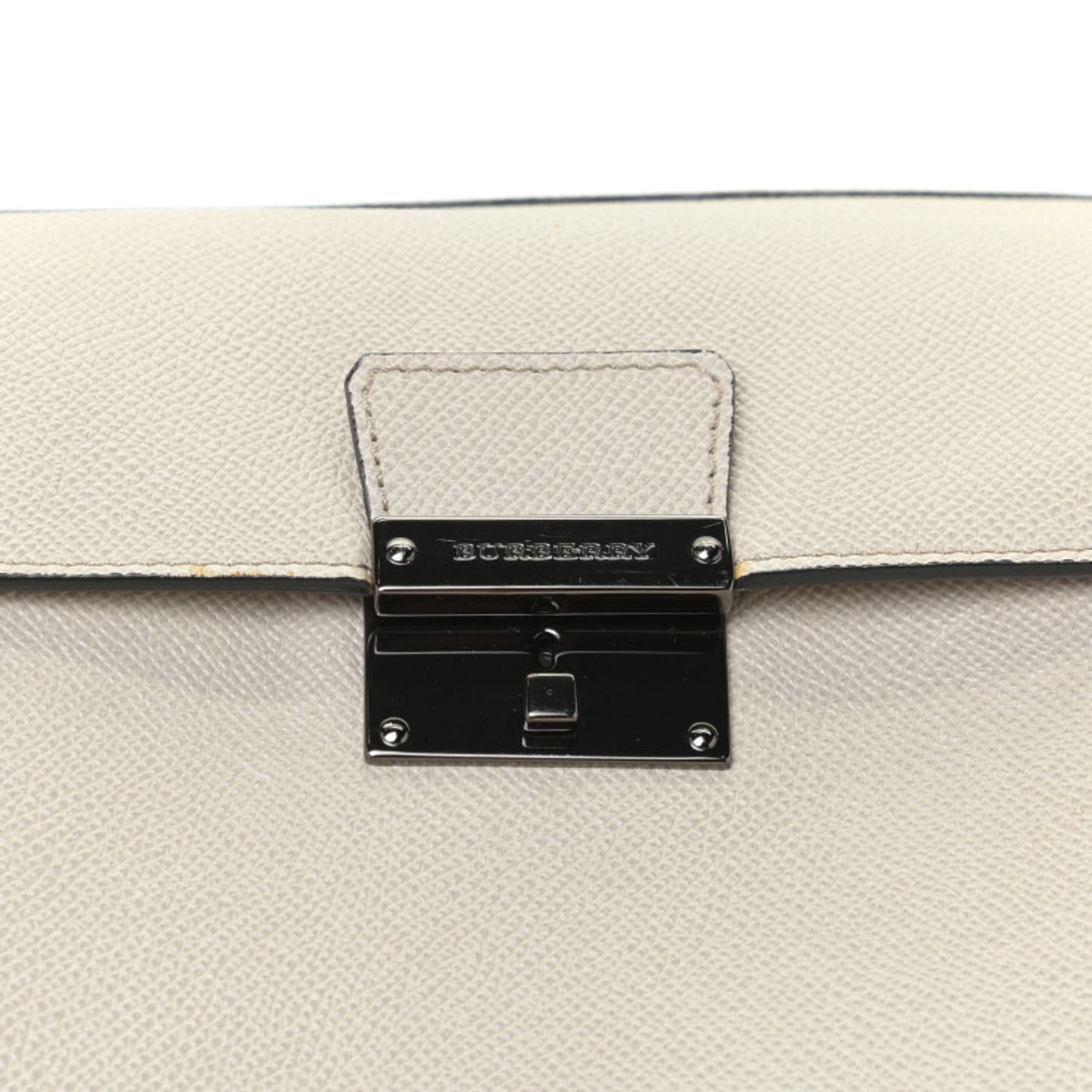 Grained Calfskin Crossbody Bag White