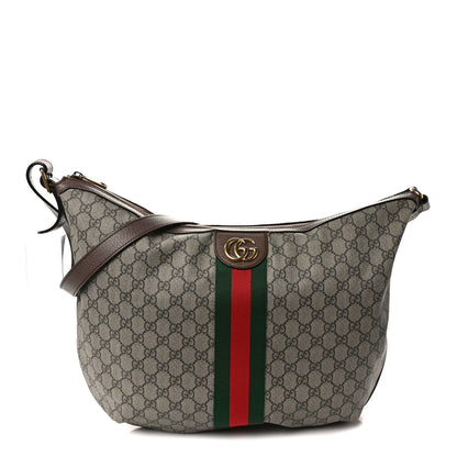 Gucci GG Supreme Monogram Web Ophidia Half Moon Hobo Brown 1 of 11