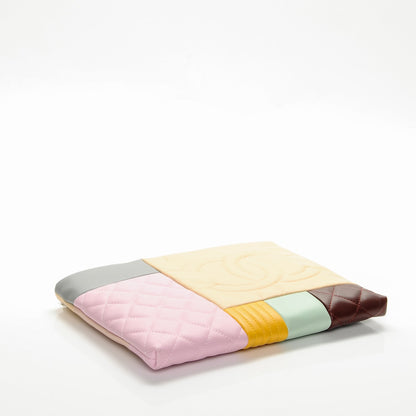 Chanel Lambskin Patchwork Medium Cosmetic Case Multicolor Burgundy 4 of 7