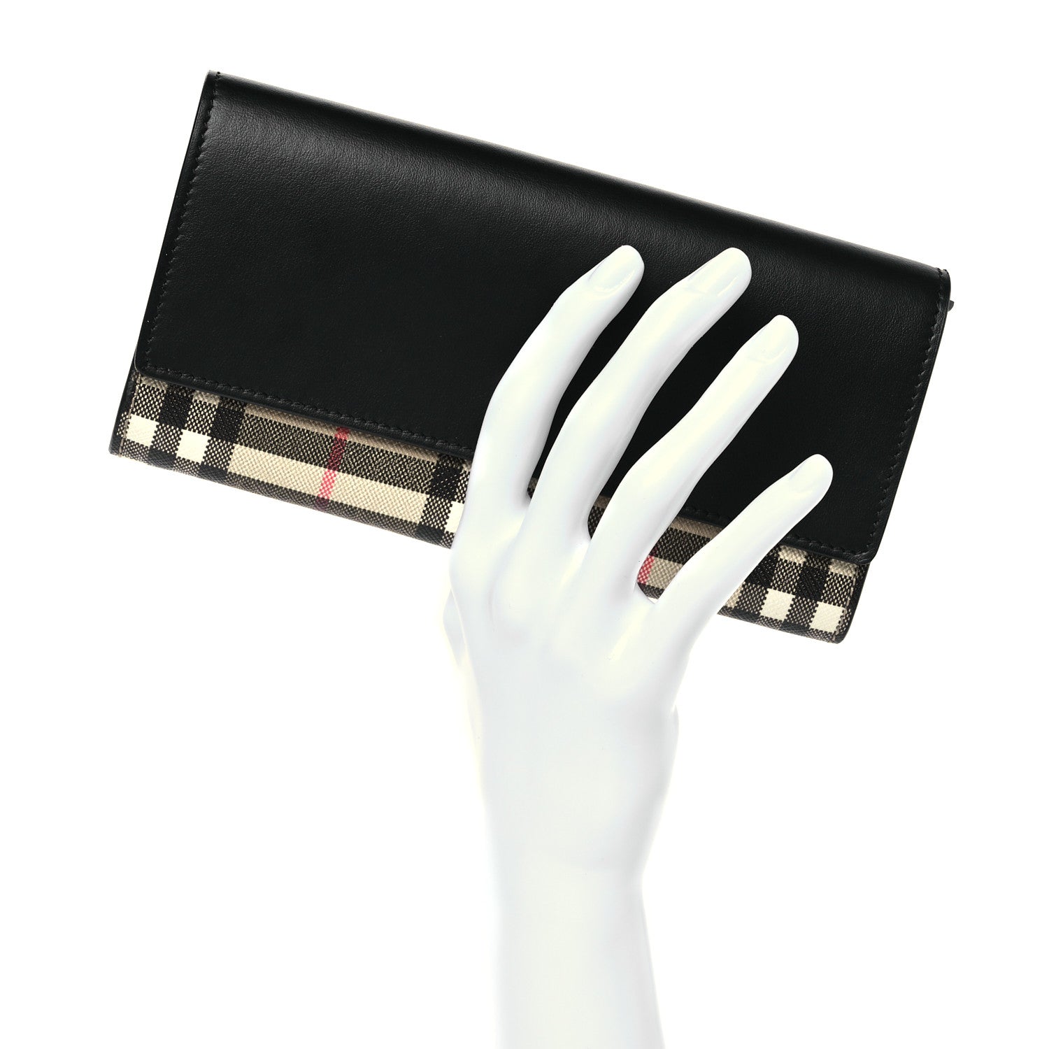 Burberry Vintage Check Calfskin Halton Wallet Black 2 of 9