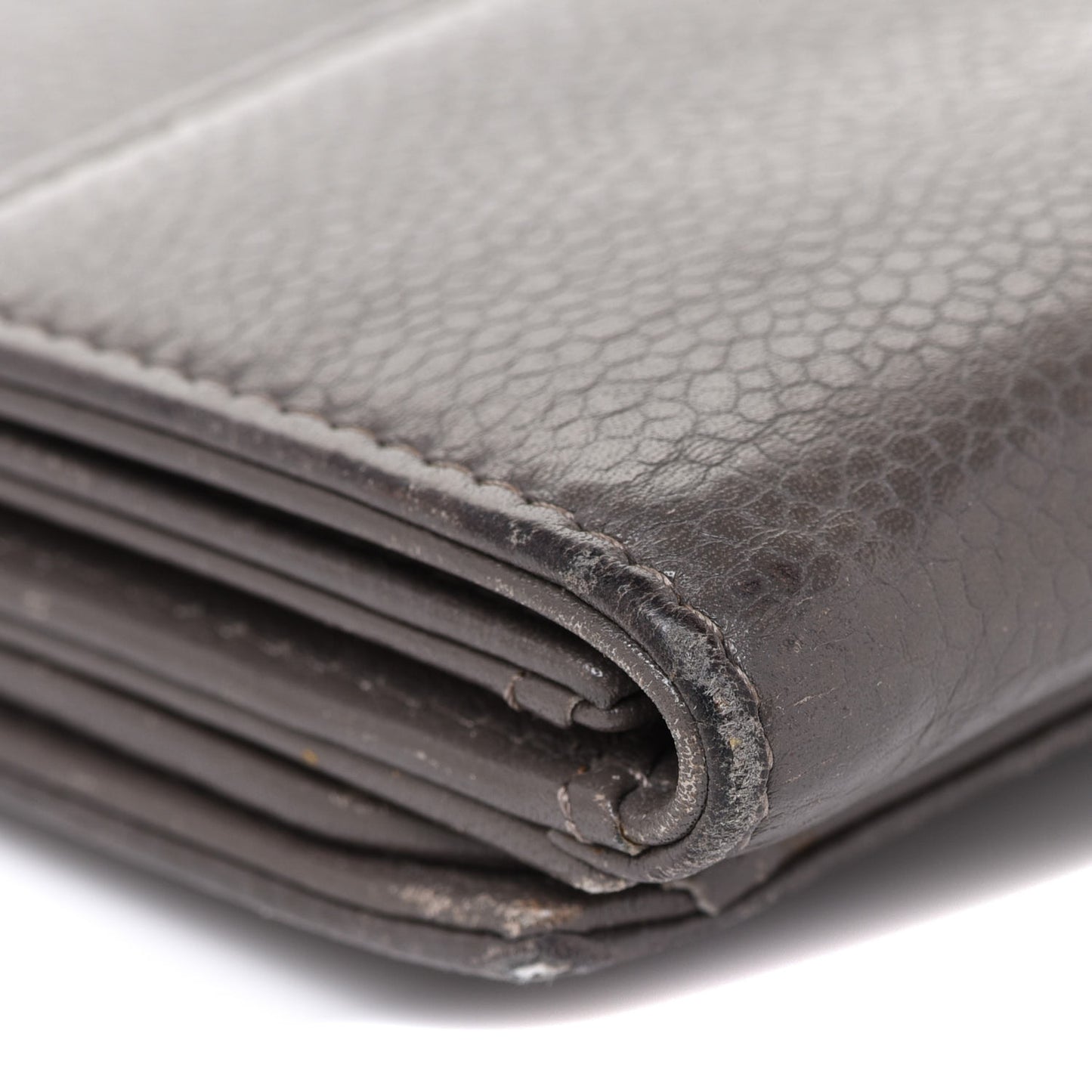 Caviar Timeless CC Large Gusset Flap Wallet Dark Grey