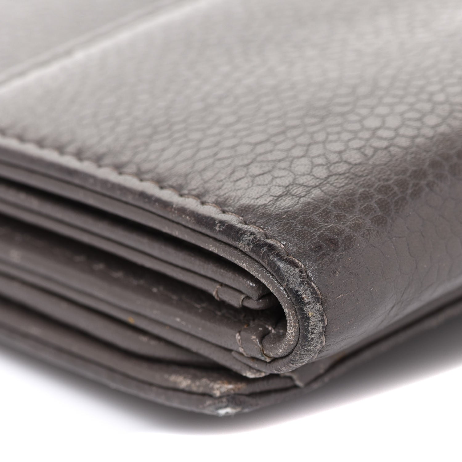 Chanel Caviar Timeless CC Large Gusset Flap Wallet Dark Grey 12 of 13