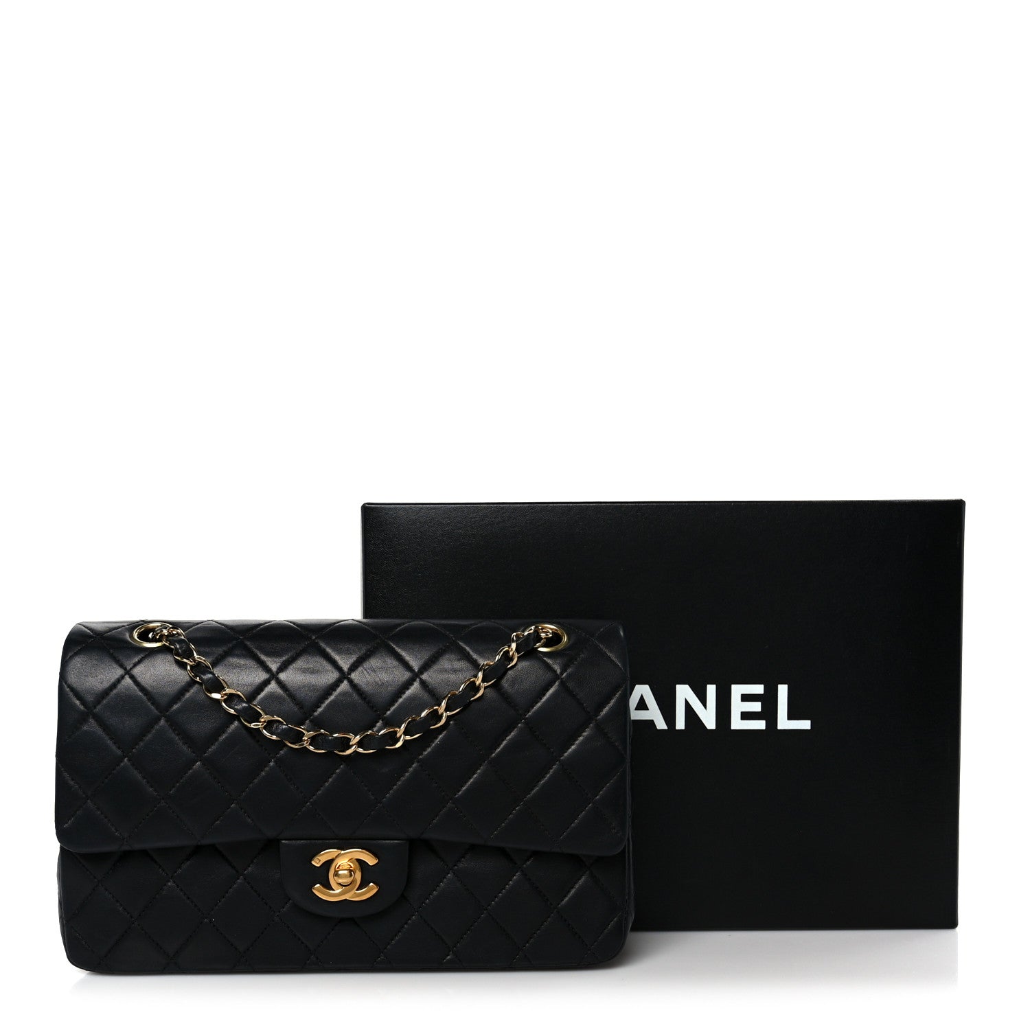 Chanel Lambskin Quilted Medium Double Flap Black 12 of 12