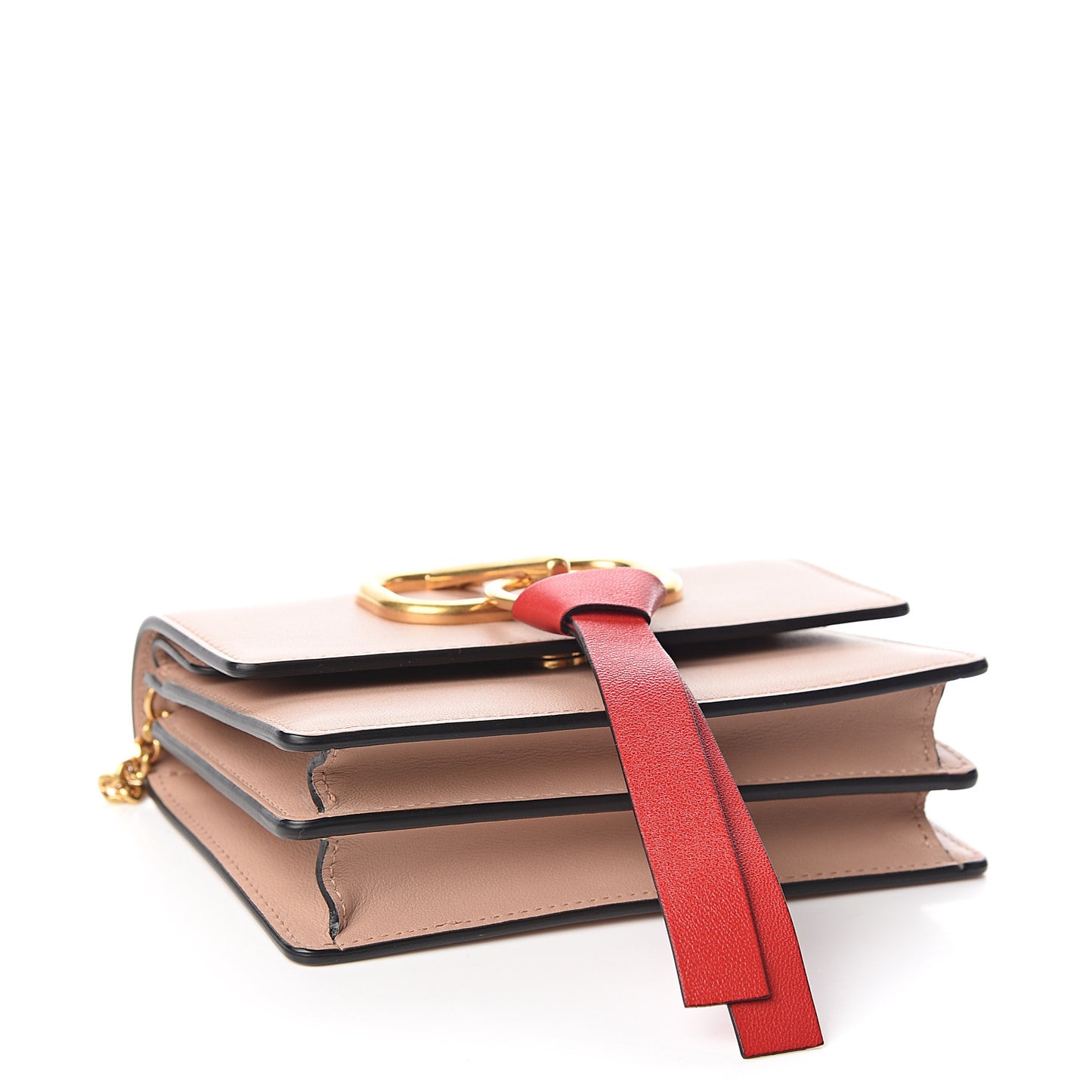 Smooth Calfskin Mini VRing Crossbody Bag Rose Cannelle