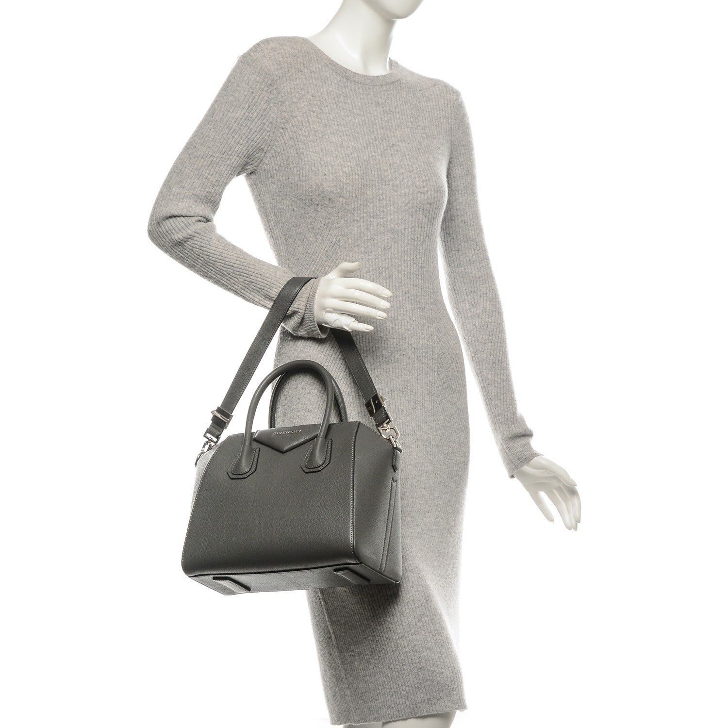 Givenchy Sugar Goatskin Small Antigona Dark Grey 2 of 7