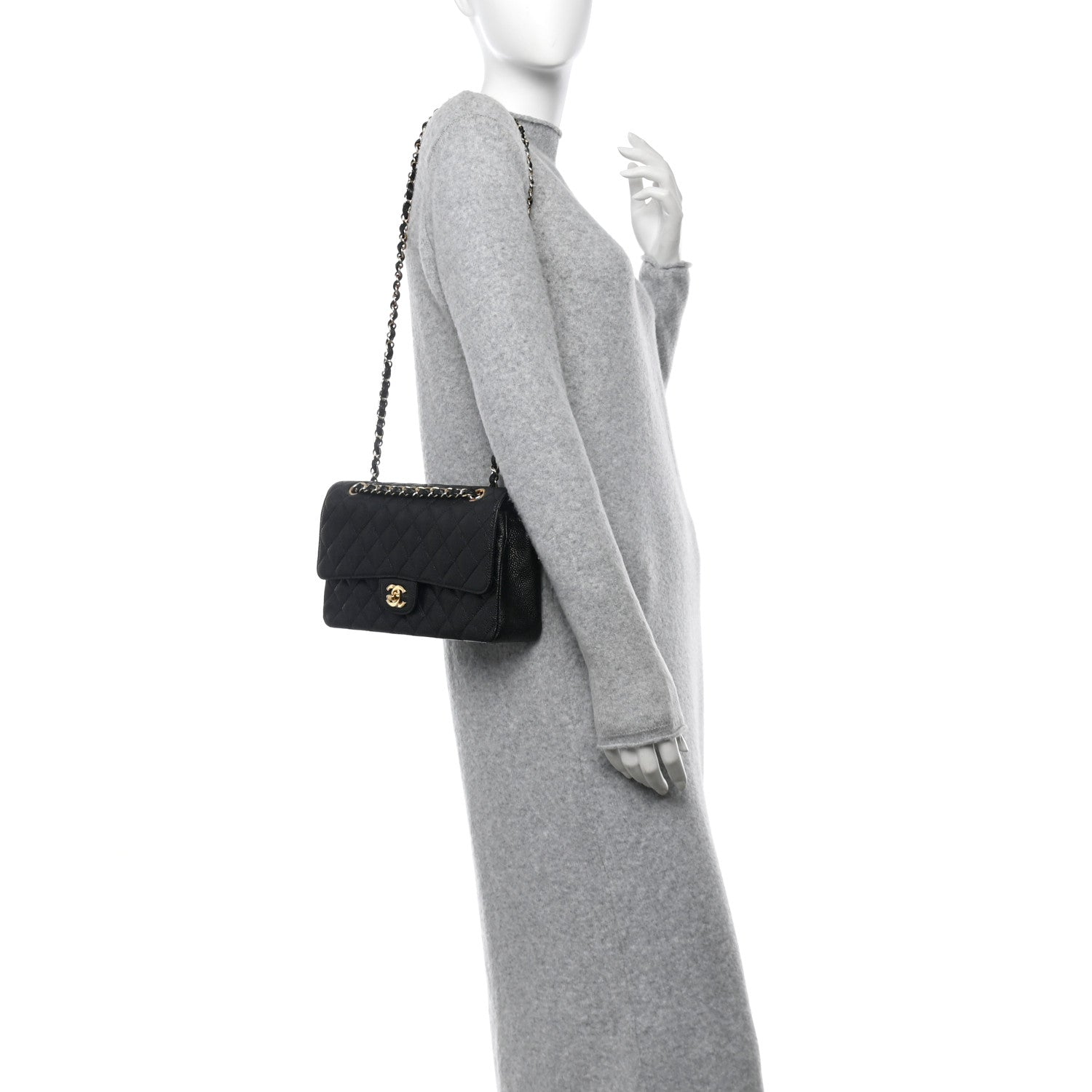 Chanel Caviar Quilted Medium Double Flap Black 2 of 10