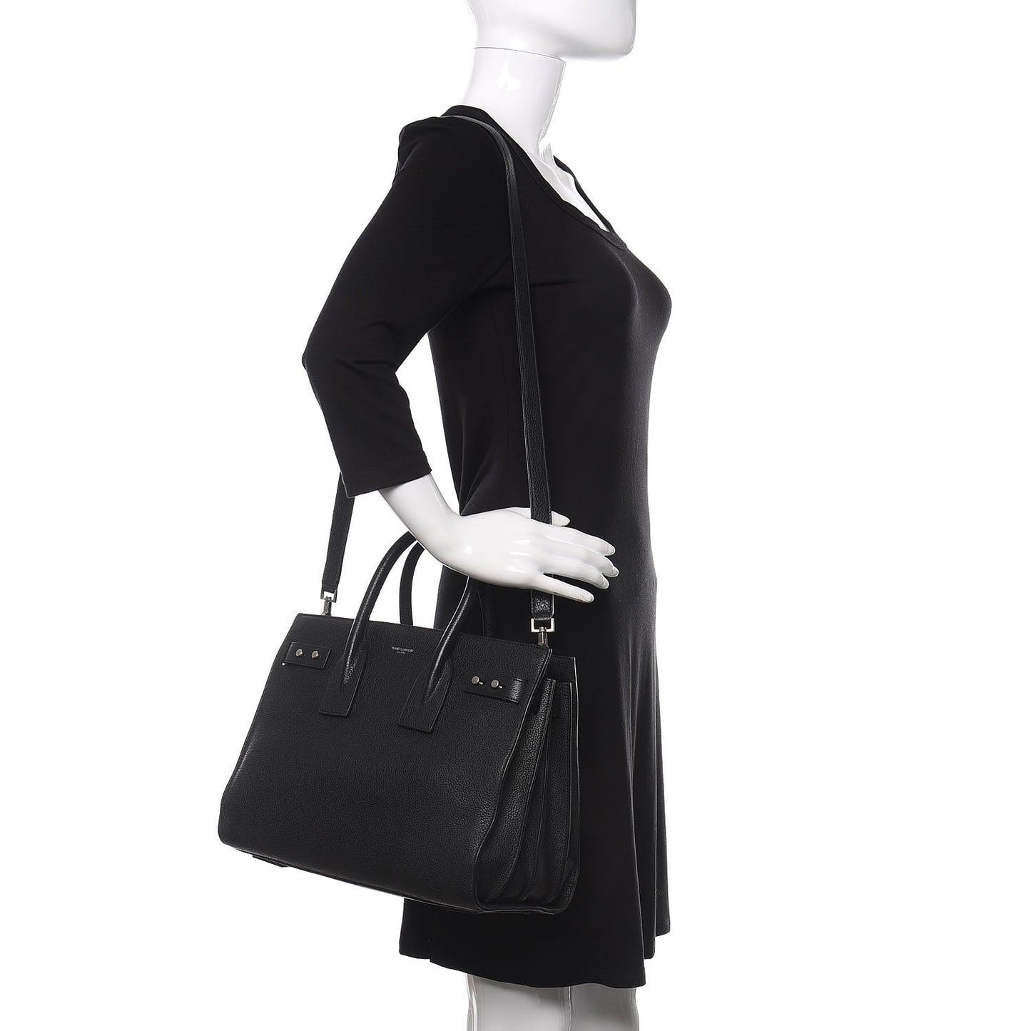 Grained Calfskin Small Supple Sac De Jour Black