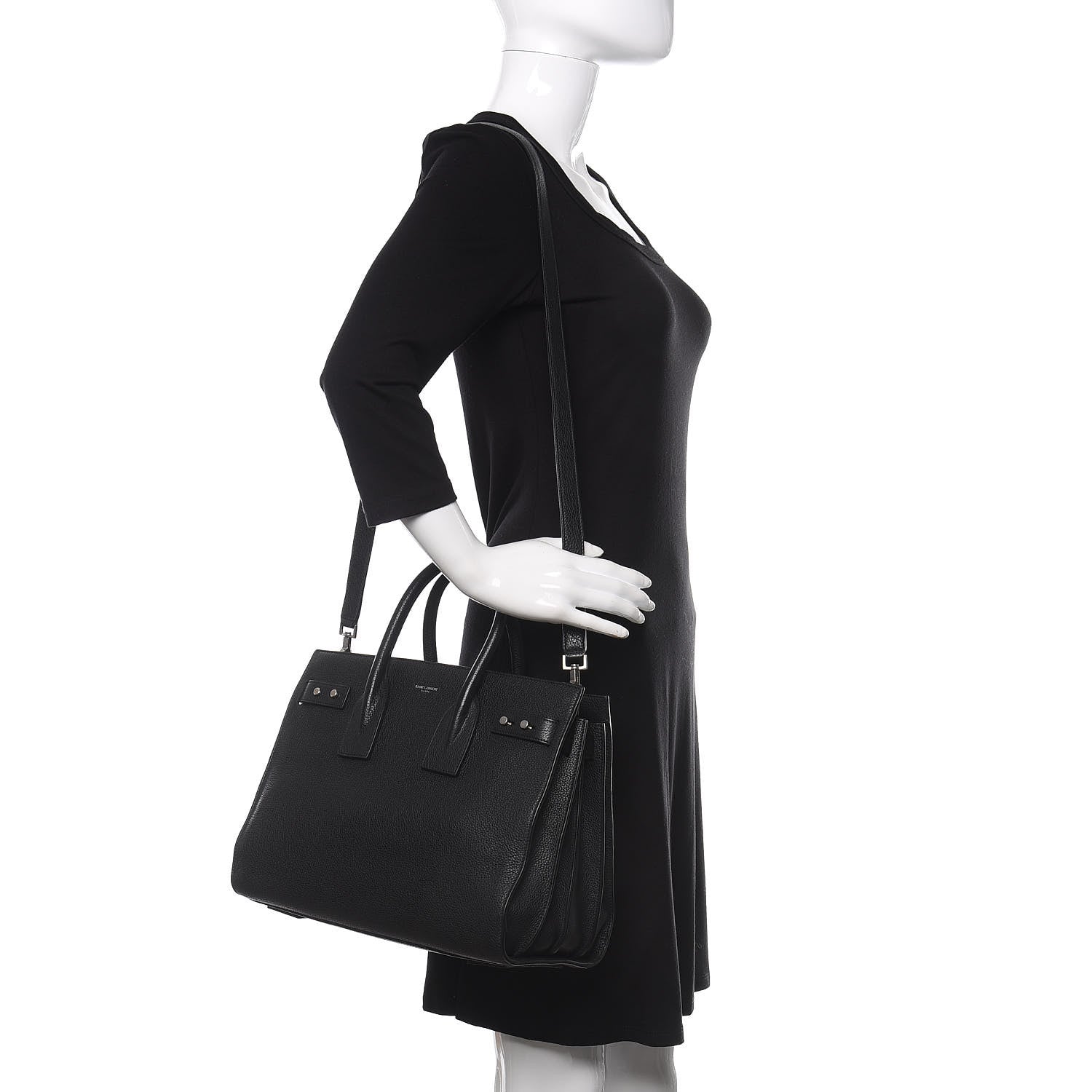 Saint Laurent Grained Calfskin Small Supple Sac De Jour Black 2 of 10