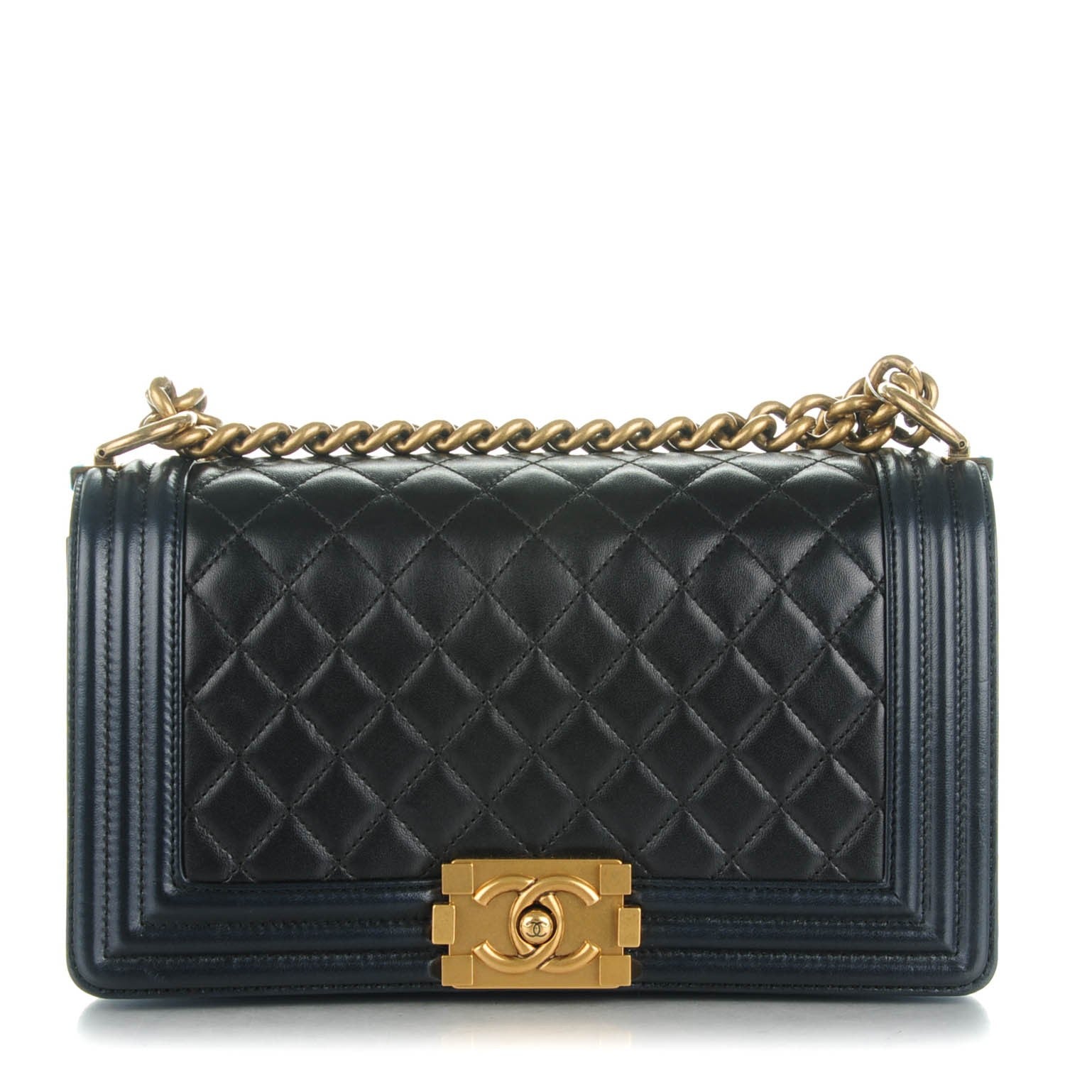 Chanel Lambskin Quilted Medium Boy Flap Pearly Black 1 of 7