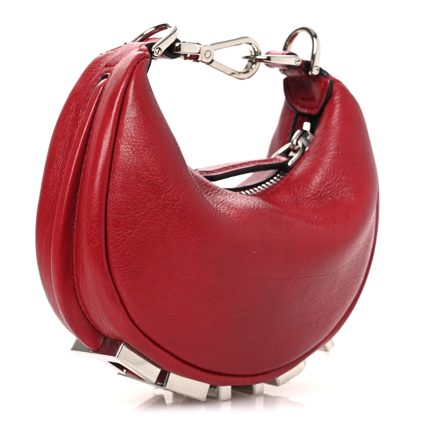 Vitello Grace New Matte Nano Fendigraphy Hobo Charm Scarlet Sage