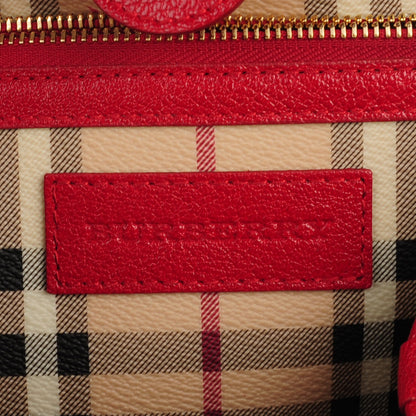 Burberry Haymarket Check Small Canterbury Tote Military Red 6 of 9