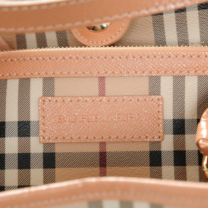 Burberry Haymarket Check Small Canterbury Tote Pale Coral Pink 6 of 6