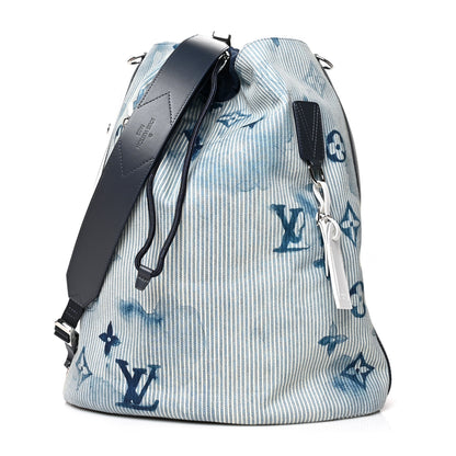 Louis Vuitton Hickory Stripes Denim Monogram Watercolor Sac Marin Blue 1 of 8