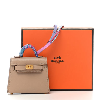 Hermes Tadelakt Mini Kelly Twilly Bag Charm Argile 6 of 6