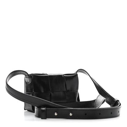 Bottega Veneta Paper Calfskin Maxi Intreccio Extra Mini Cassette Crossbody Bag Black 2 of 4
