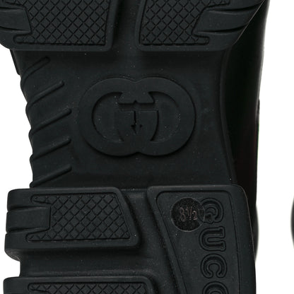 Gucci Quebec Calfskin Web Mens Interlocking G Lace Up Combat Boots 8.5 Black Mystic White Green Red 6 of 9