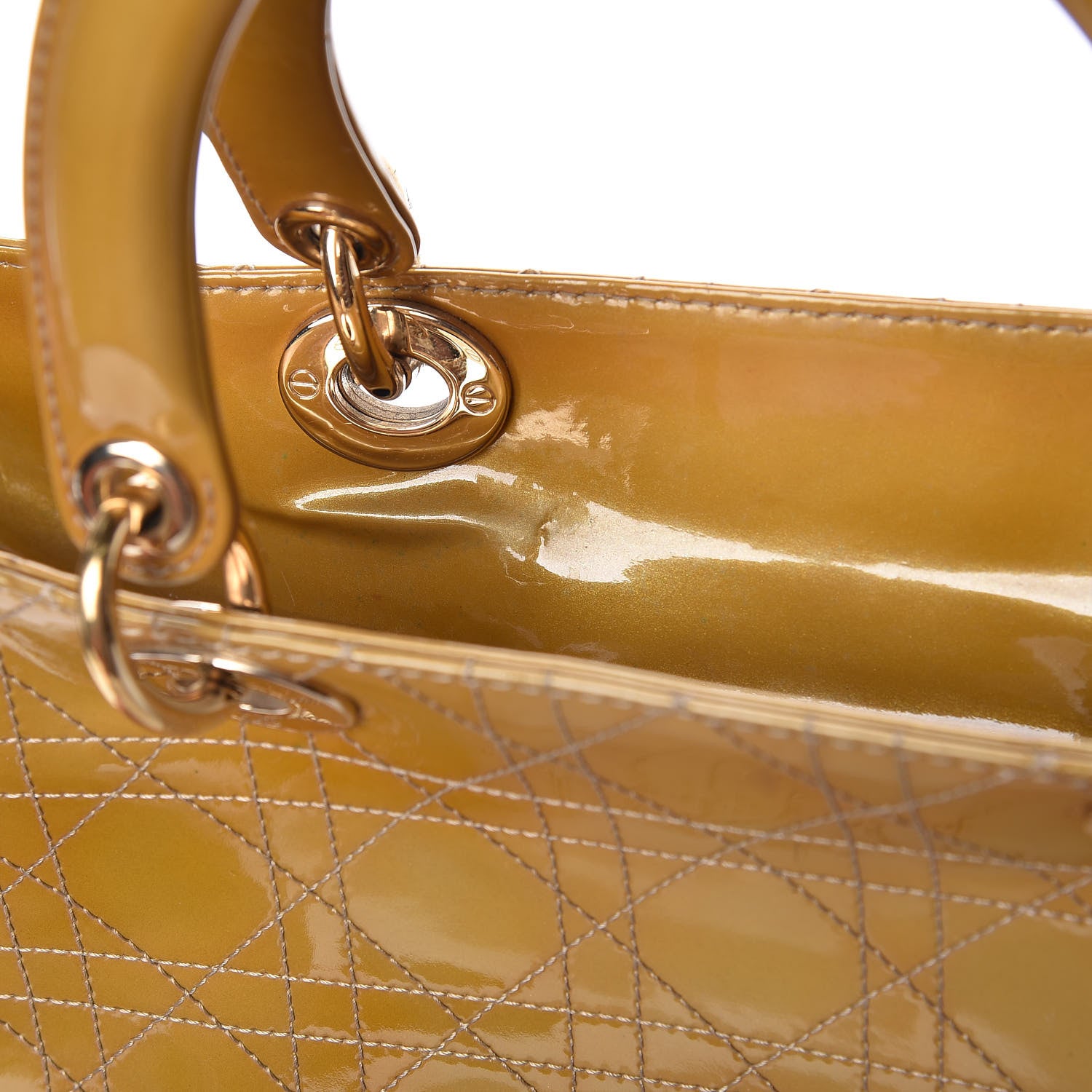 Christian Dior Patent Cannage Large Lady Dior Beige 10 of 22
