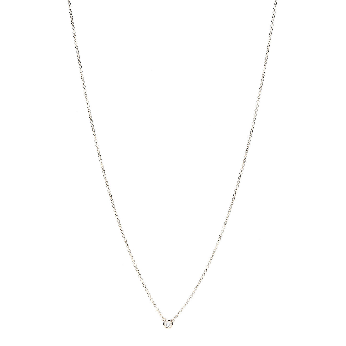 18K Rose Gold Diamond .03ct Elsa Peretti Diamonds by the Yard Pendant Necklace