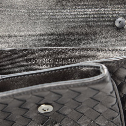 Bottega Veneta Nappa Intrecciato Front Pocket Flap With Chain Dark Silver 9 of 9