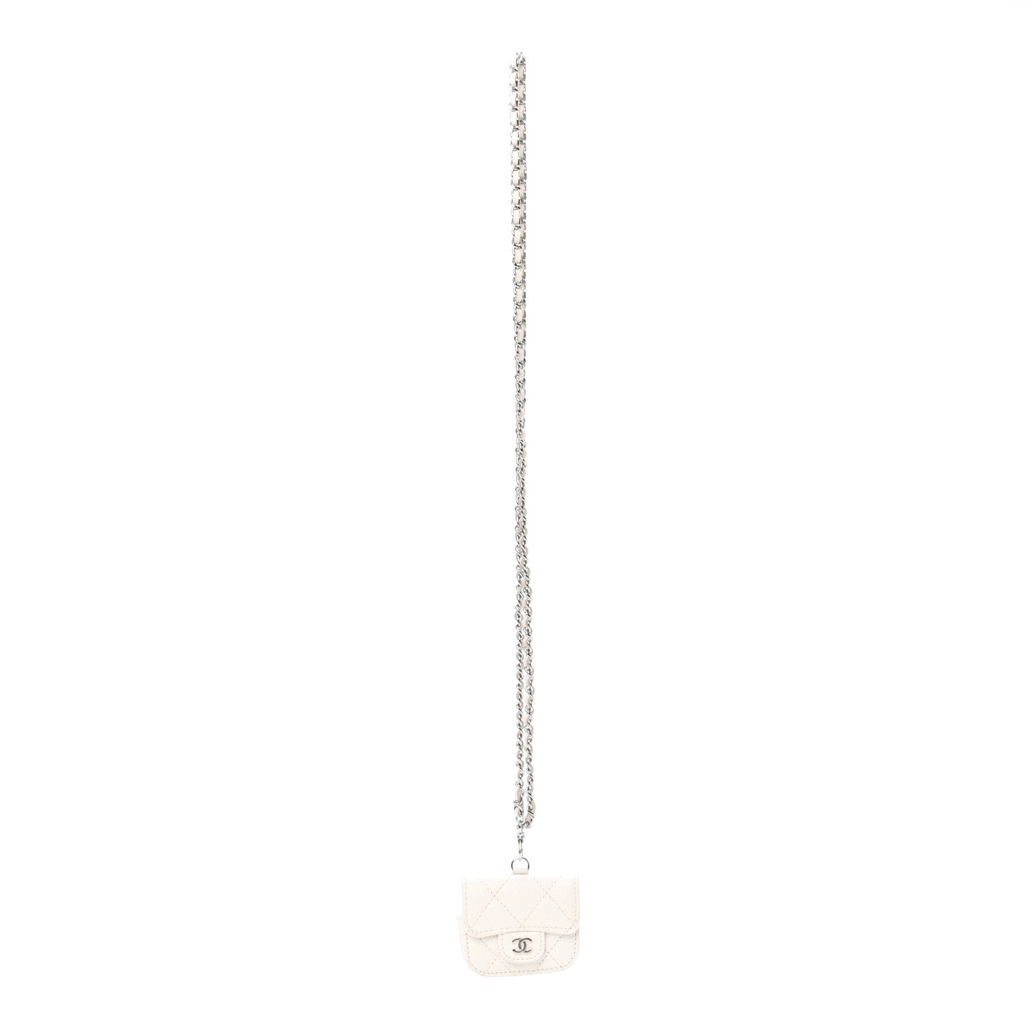 Chanel Caviar Quilted Airpods Pro Case White 1 of 8
