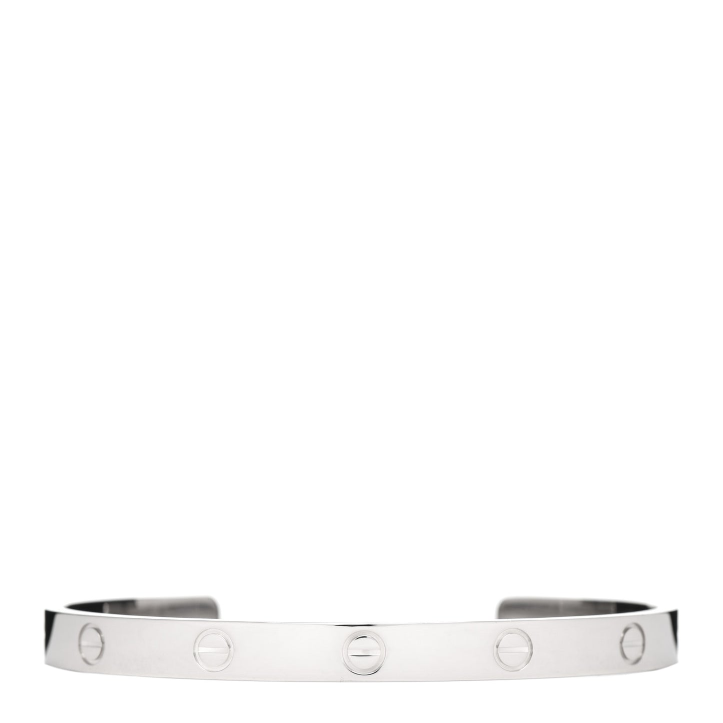 18K White Gold LOVE Cuff Bracelet 19