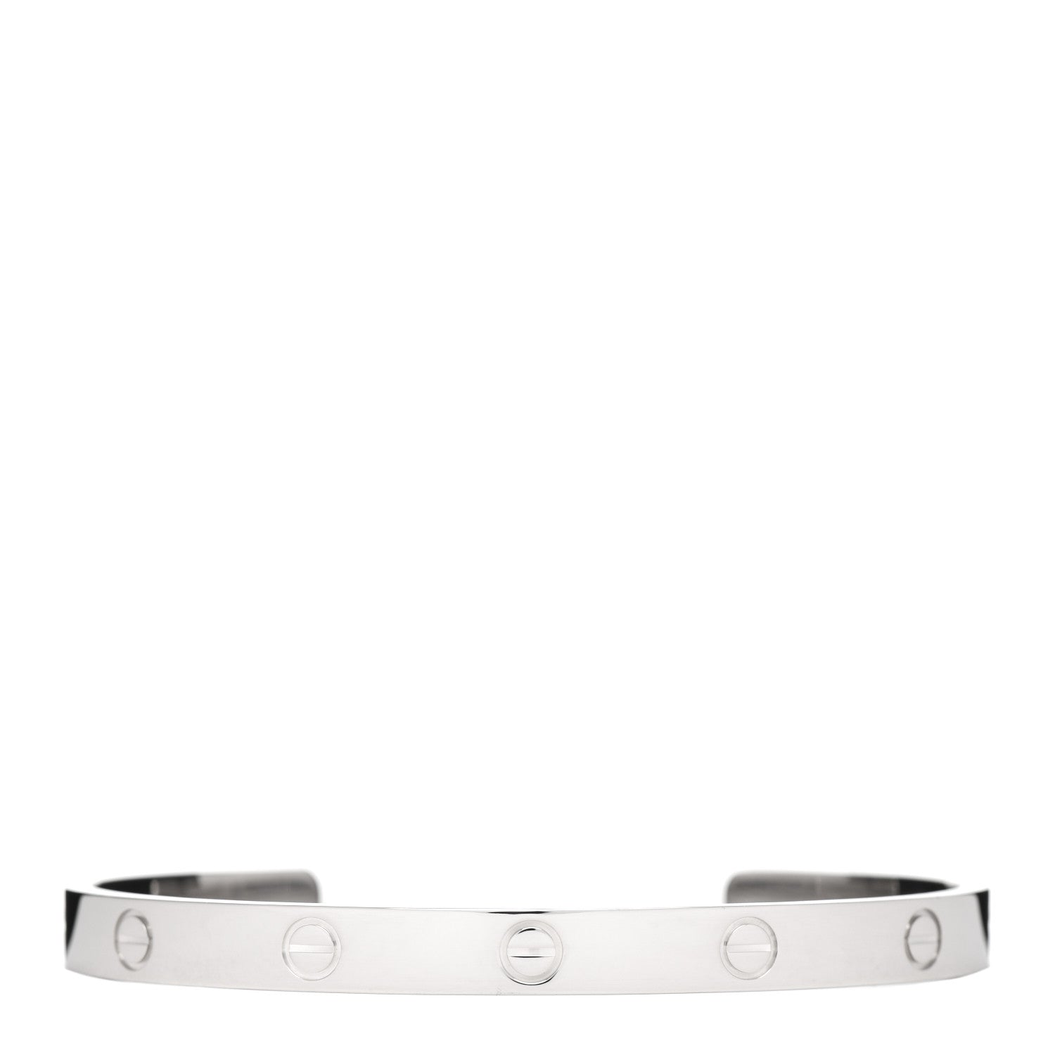 Cartier 18K White Gold LOVE Cuff Bracelet 19 1 of 4