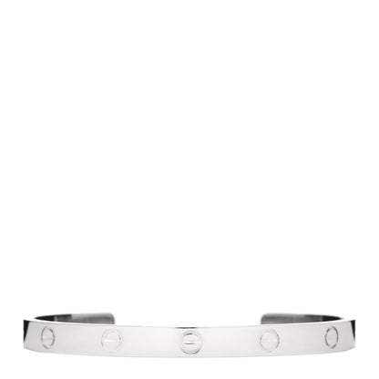 Cartier 18K White Gold LOVE Cuff Bracelet 19 1 of 4