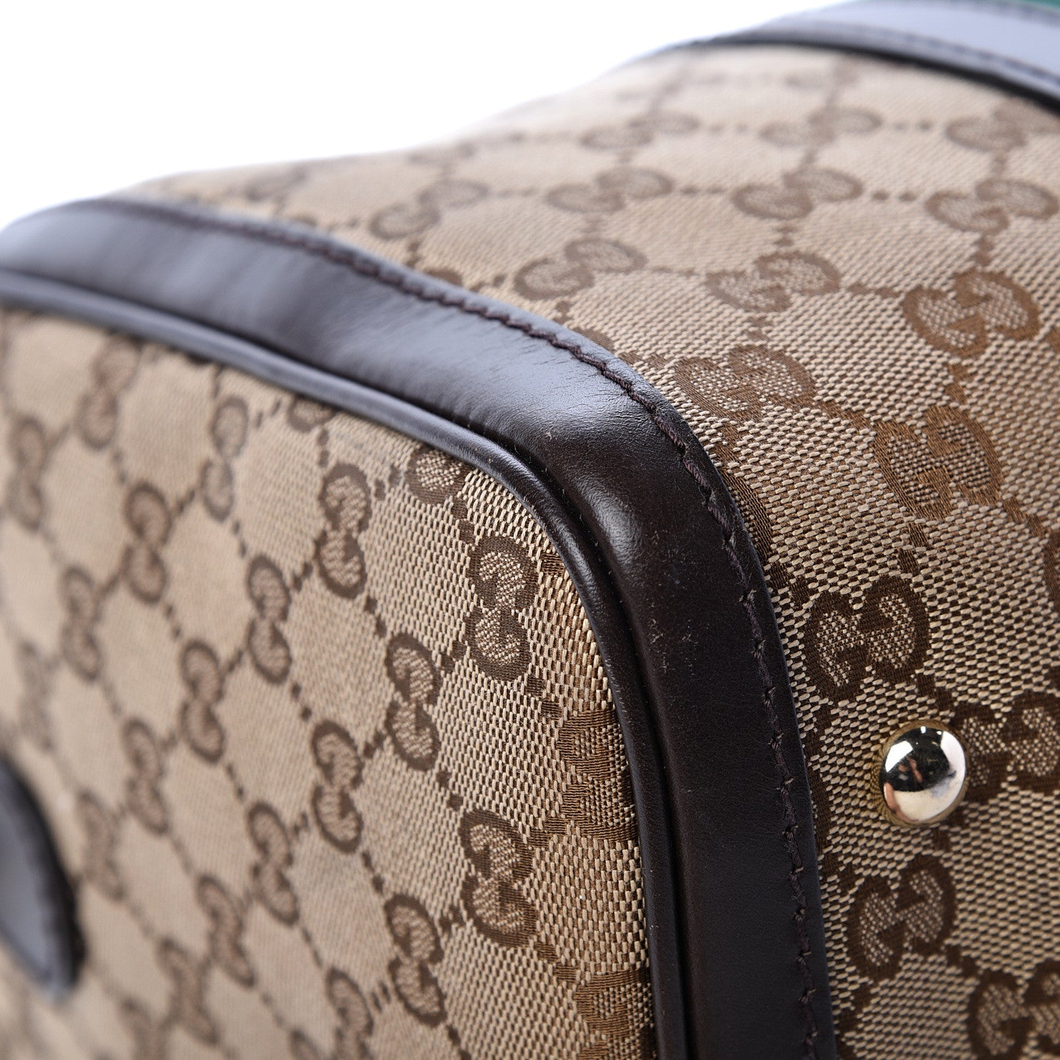 Gucci Monogram Vintage Web Medium Boston Dark Brown 13 of 16