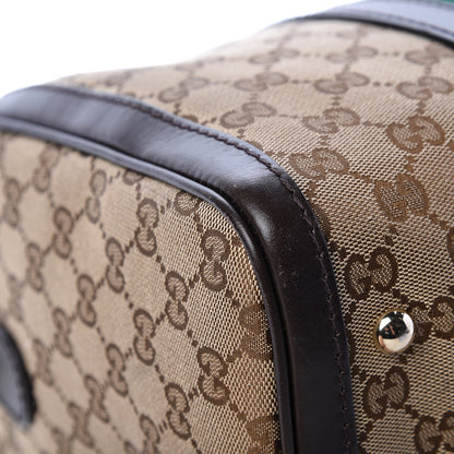 Gucci Monogram Vintage Web Medium Boston Dark Brown 13 of 16