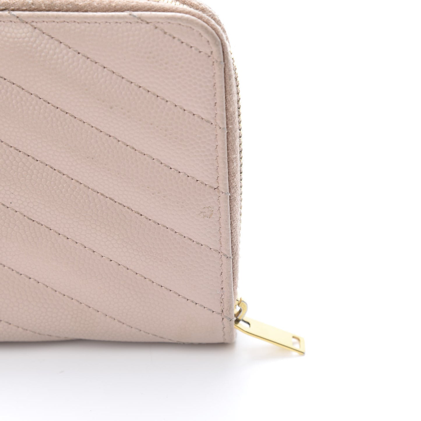 Grain De Poudre Matelasse Chevron Monogram Compact Zip Around Wallet Pink