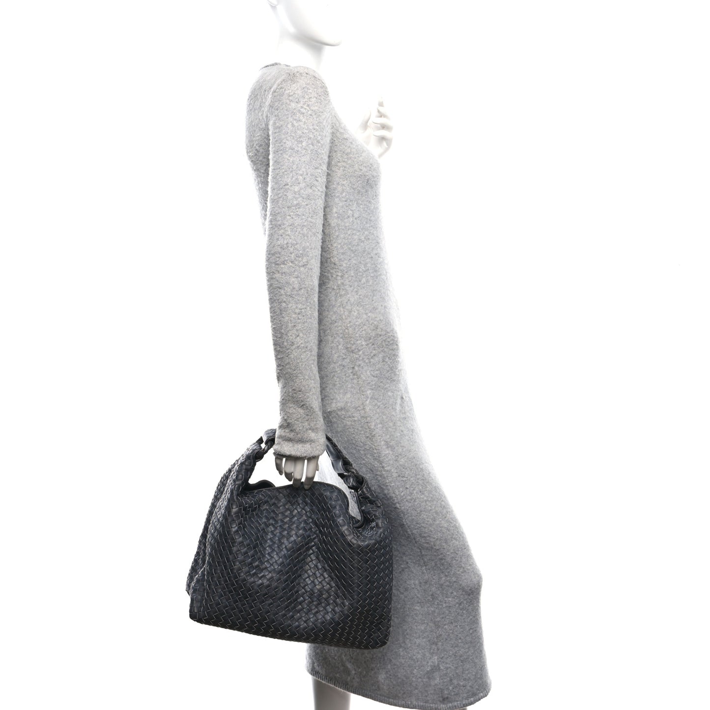Nappa Intrecciato Sloane Hobo Ferro Gray
