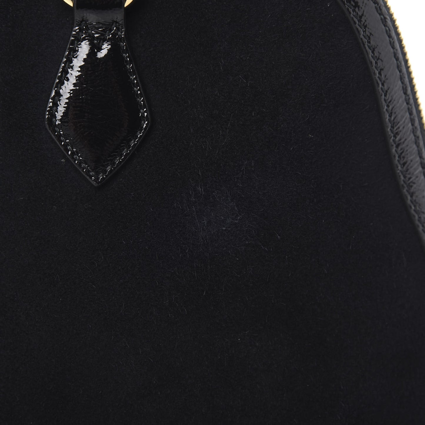 Suede Patent GG Web Medium Ophidia Top Handle Dome Bag Black