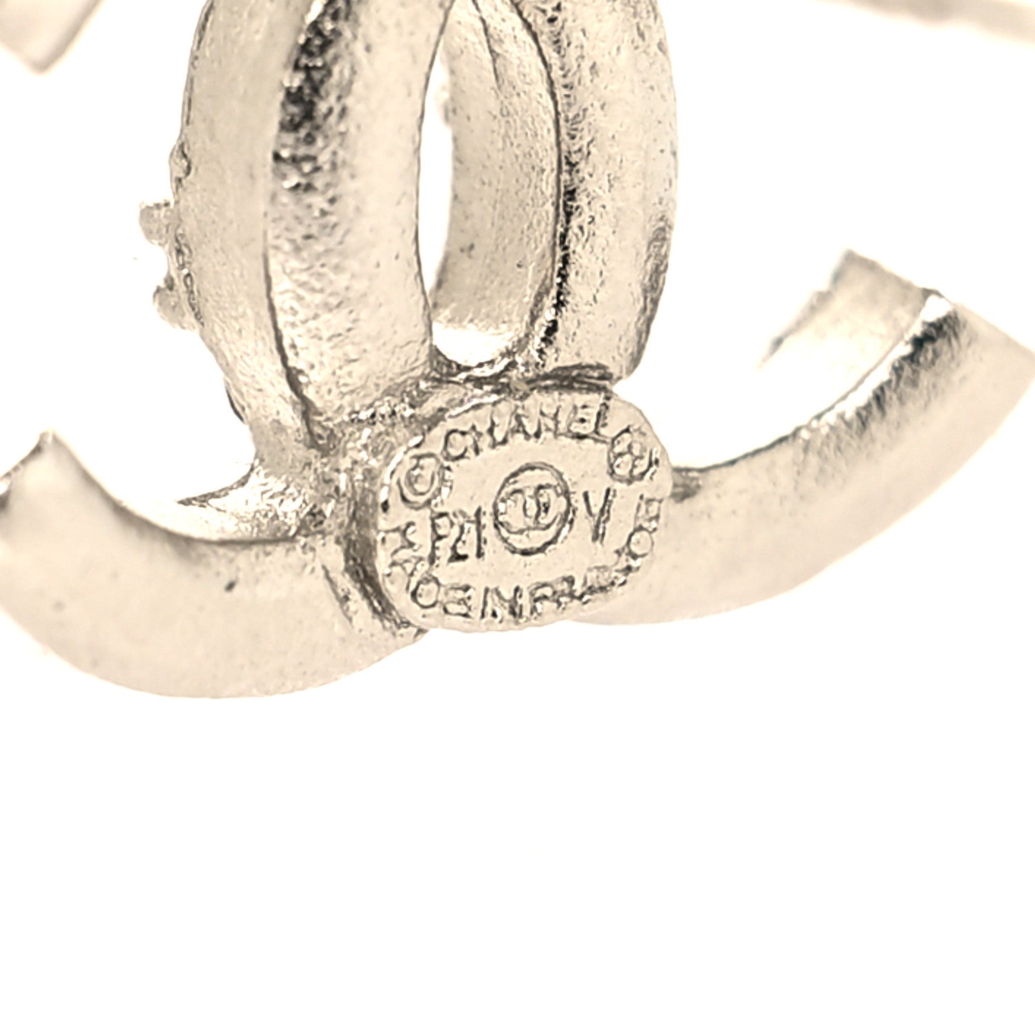 Chanel Crystal Mini Timeless CC Earrings Silver 4 of 5