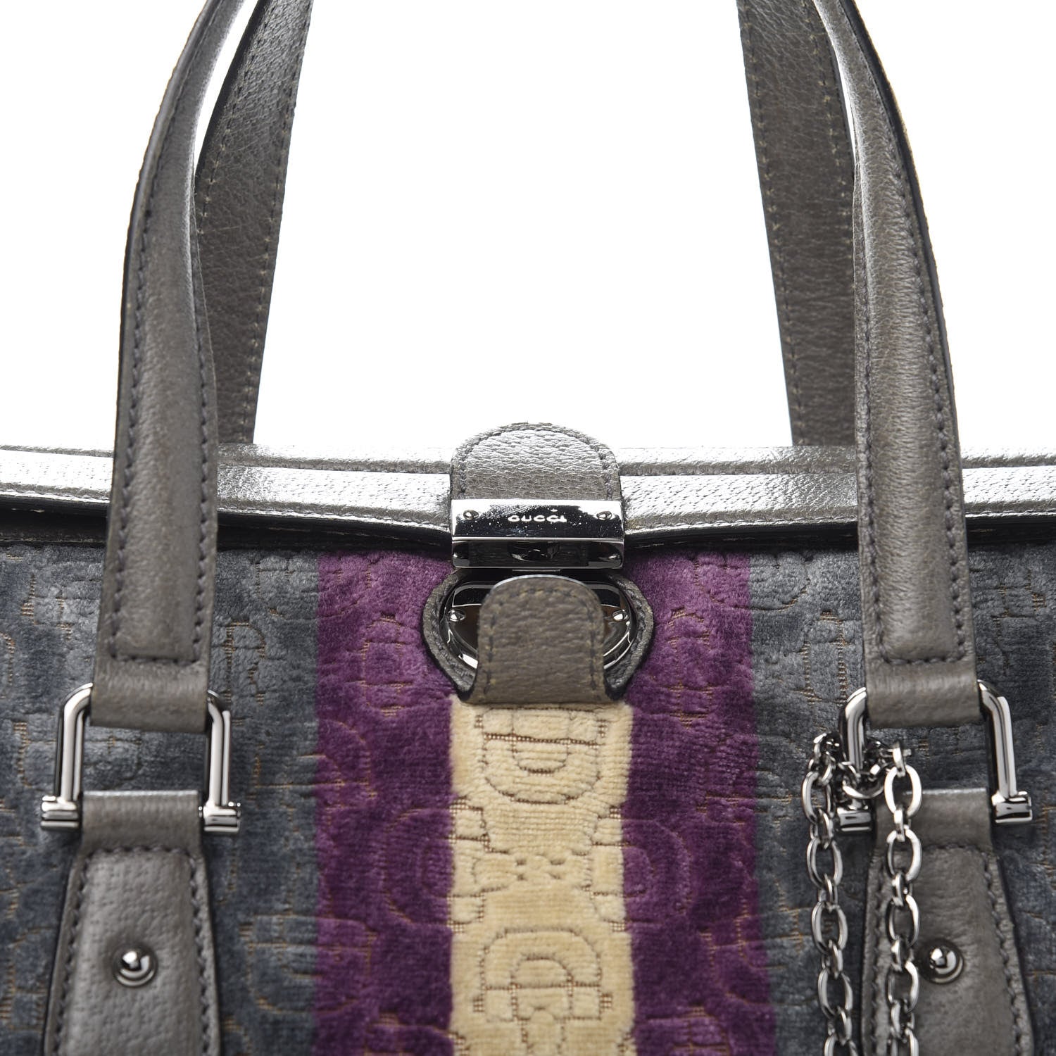 Gucci Velvet Horsebit Embossed Treasure Boston Multicolor 10 of 10