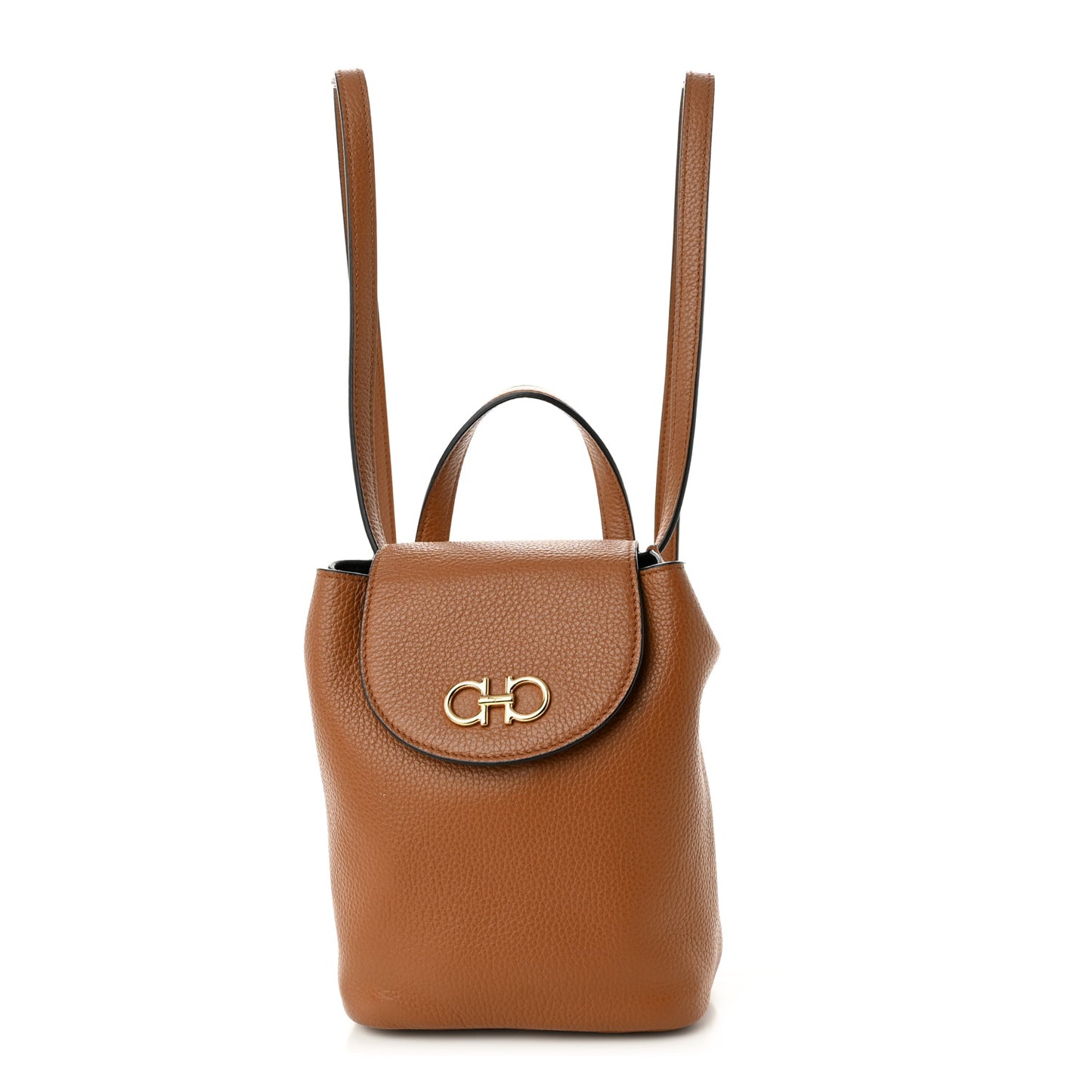 Grained Calfskin Mini Gancini Backpack Brown