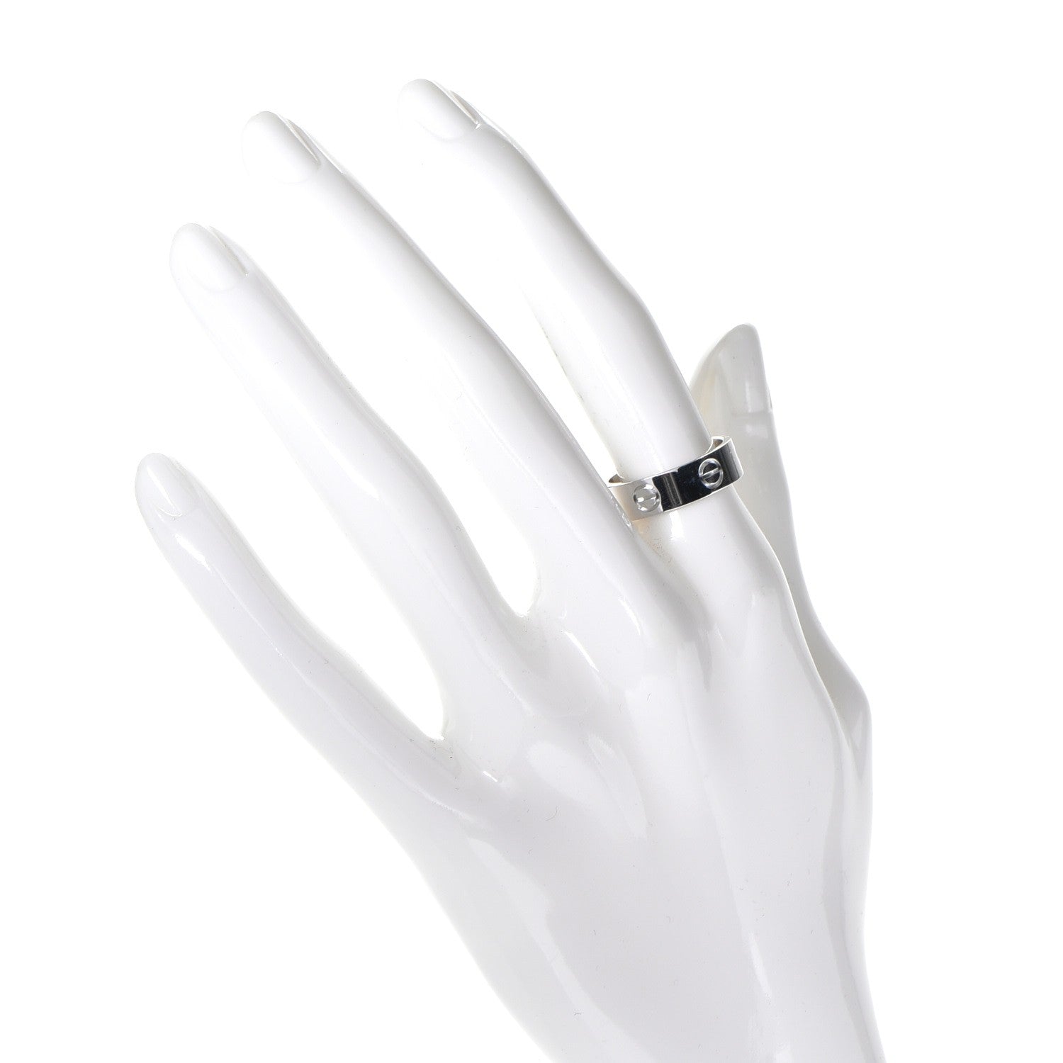 Cartier 18K White Gold 5.5mm LOVE Ring 53 6.5 2 of 5