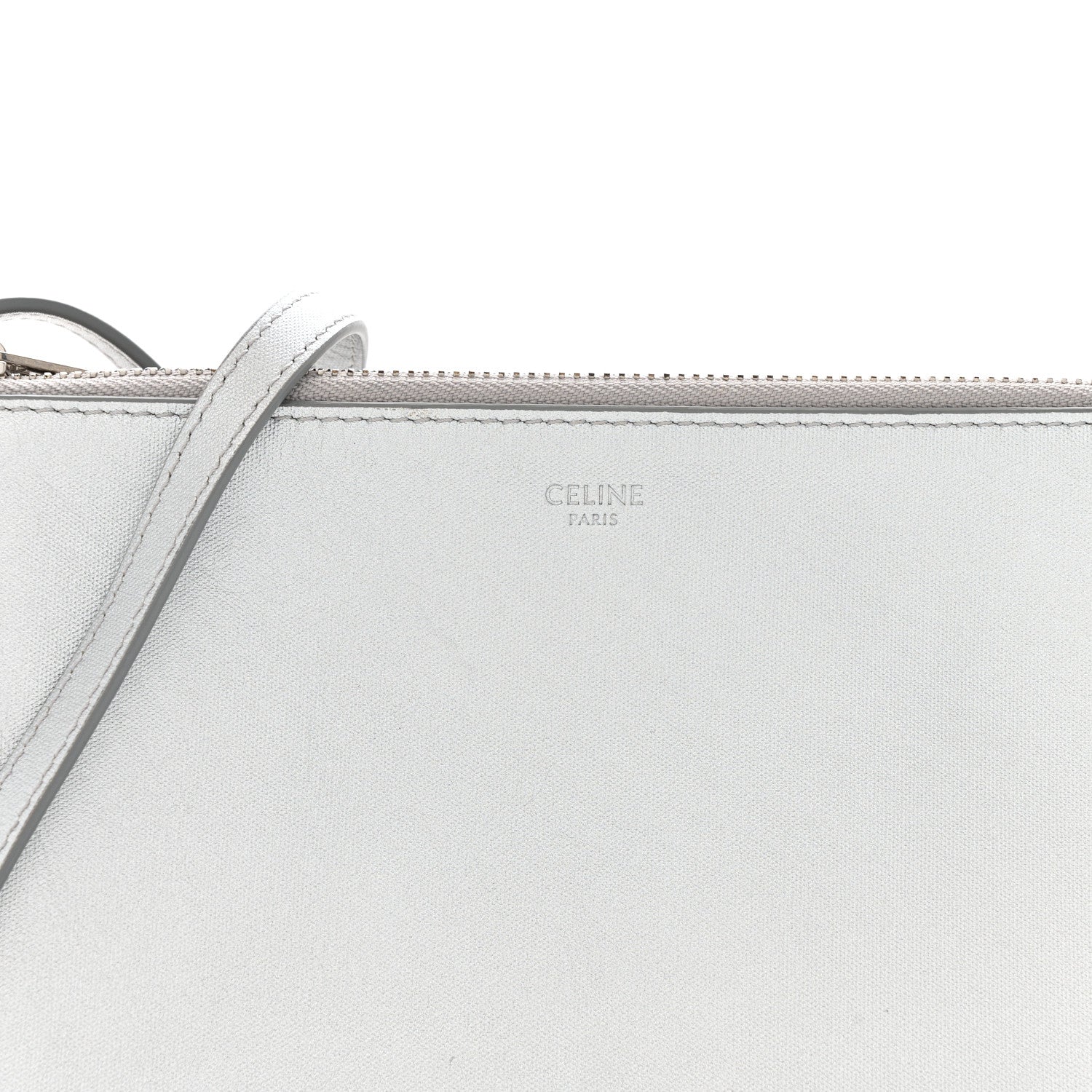 Celine Metallic Lambskin Small Trio Crossbody Bag Silver 10 of 14