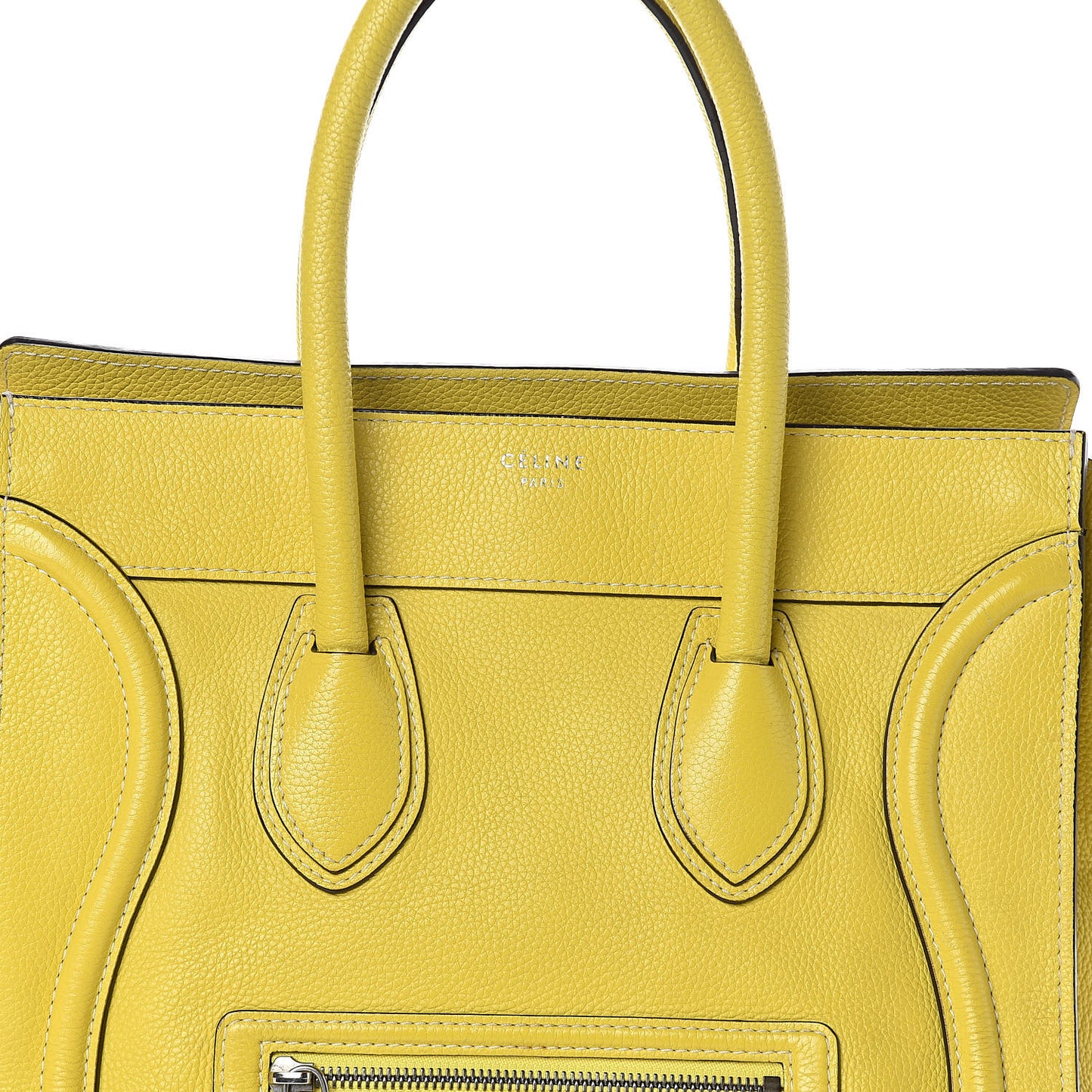 Drummed Calfskin Mini Luggage Chartreuse