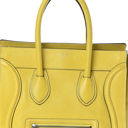 Celine Drummed Calfskin Mini Luggage Chartreuse 7 of 11
