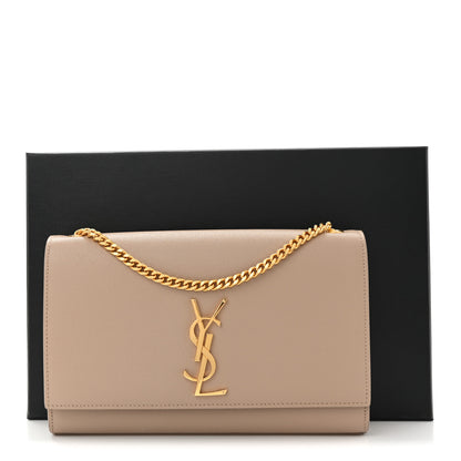 Saint Laurent Grain De Poudre Medium Monogram Kate Satchel Nude Powder 11 of 11