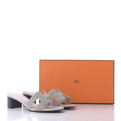 Hermes Suede Goatskin Crystal Oasis Sandals 37 13 of 13