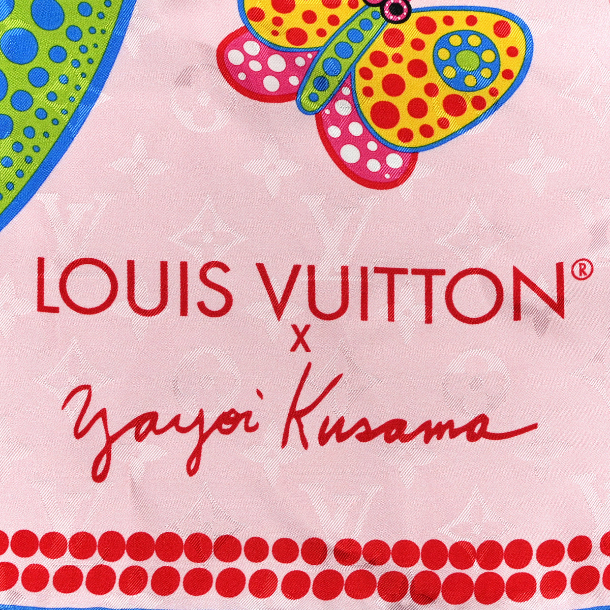 Louis Vuitton Silk Monogram LV x YK Kusama Flowers Square Scarf 90 Pink 3 of 3