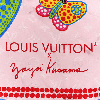 Louis Vuitton Silk Monogram LV x YK Kusama Flowers Square Scarf 90 Pink 3 of 3