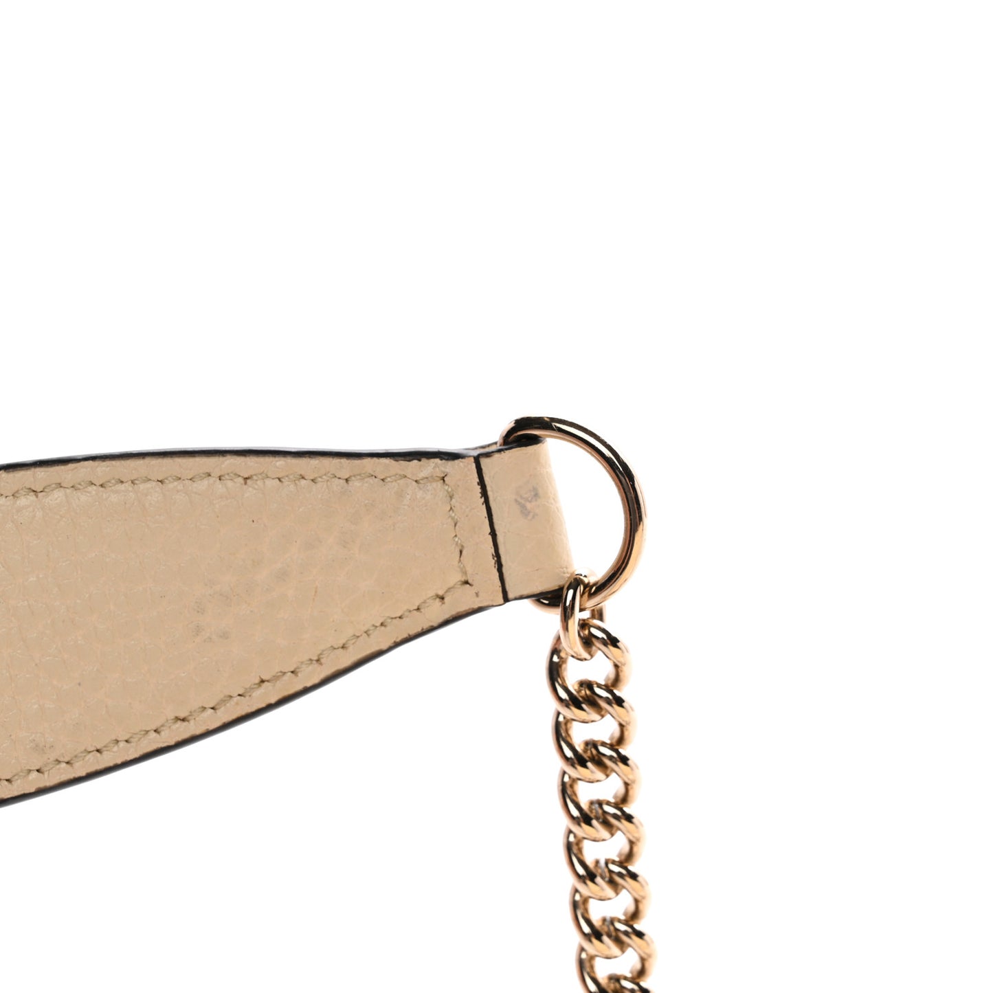 Pebbled Calfskin Soho Wallet on Chain Ivoire