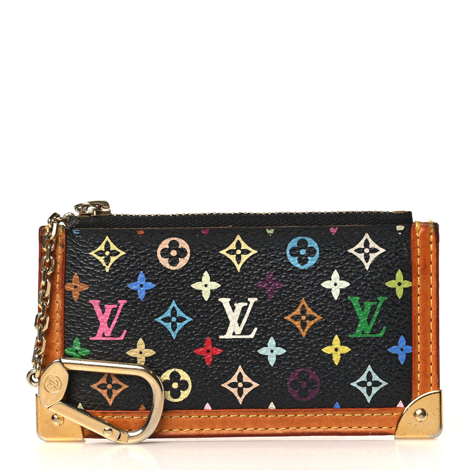 Louis Vuitton Monogram Multicolor Key Pouch Black 1 of 7