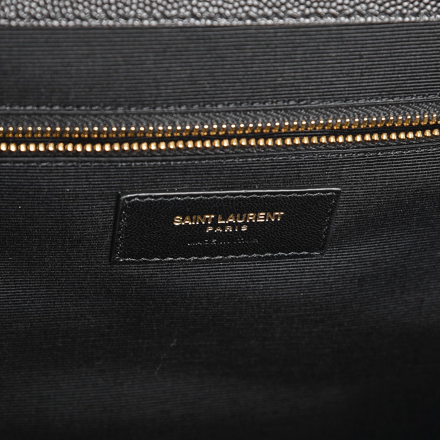 Grain De Poudre Matelasse Chevron Large Monogram Satchel Black