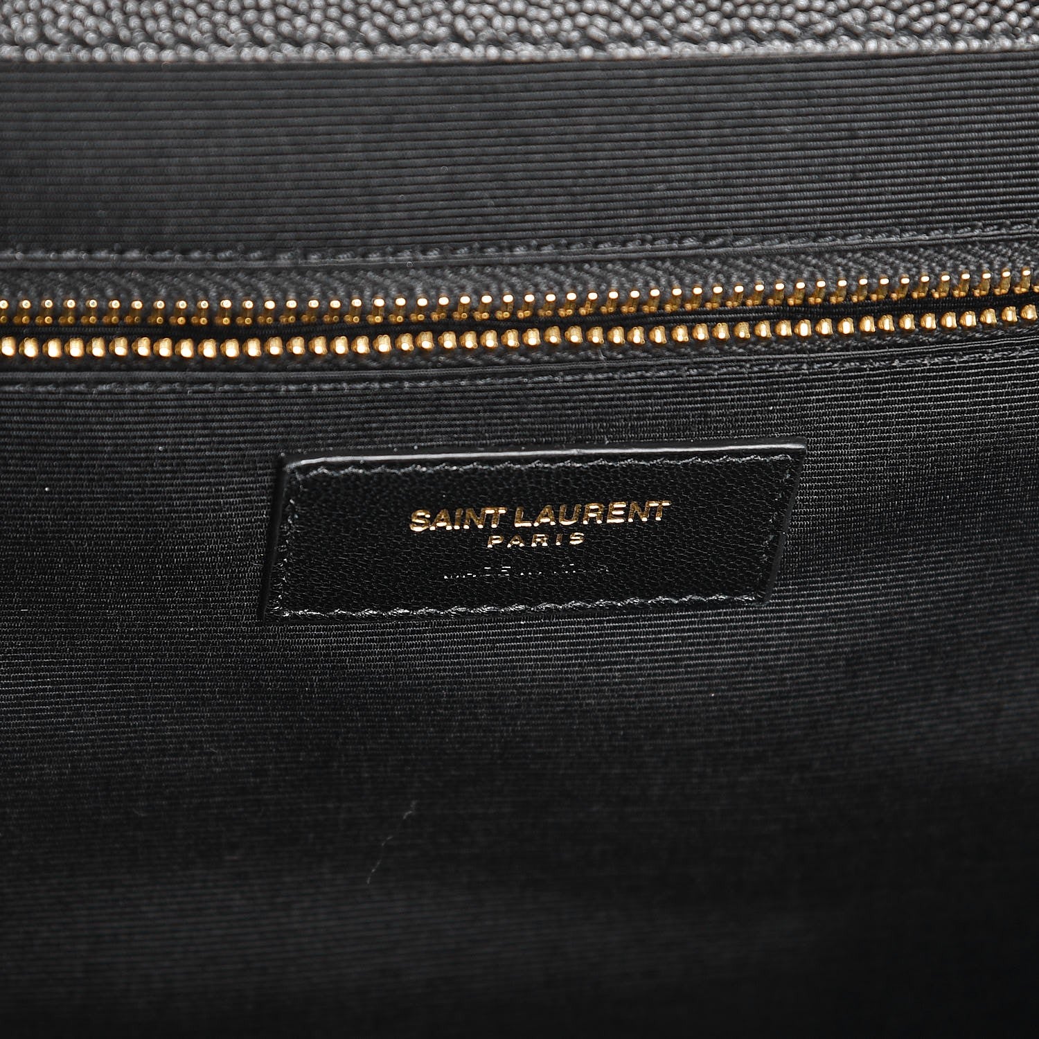 Saint Laurent Grain De Poudre Matelasse Chevron Large Monogram Satchel Black 7 of 8