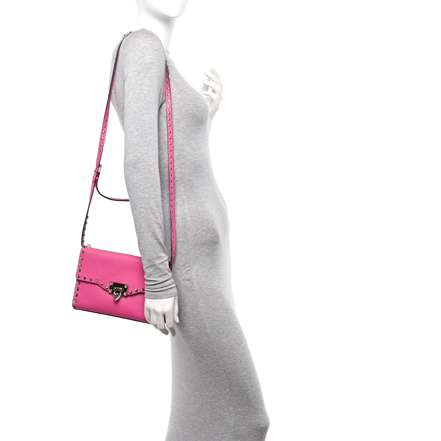 Valentino Garavani Pebbled Calfskin Medium Rockstud Flip Lock Crossbody Bag 2 of 13