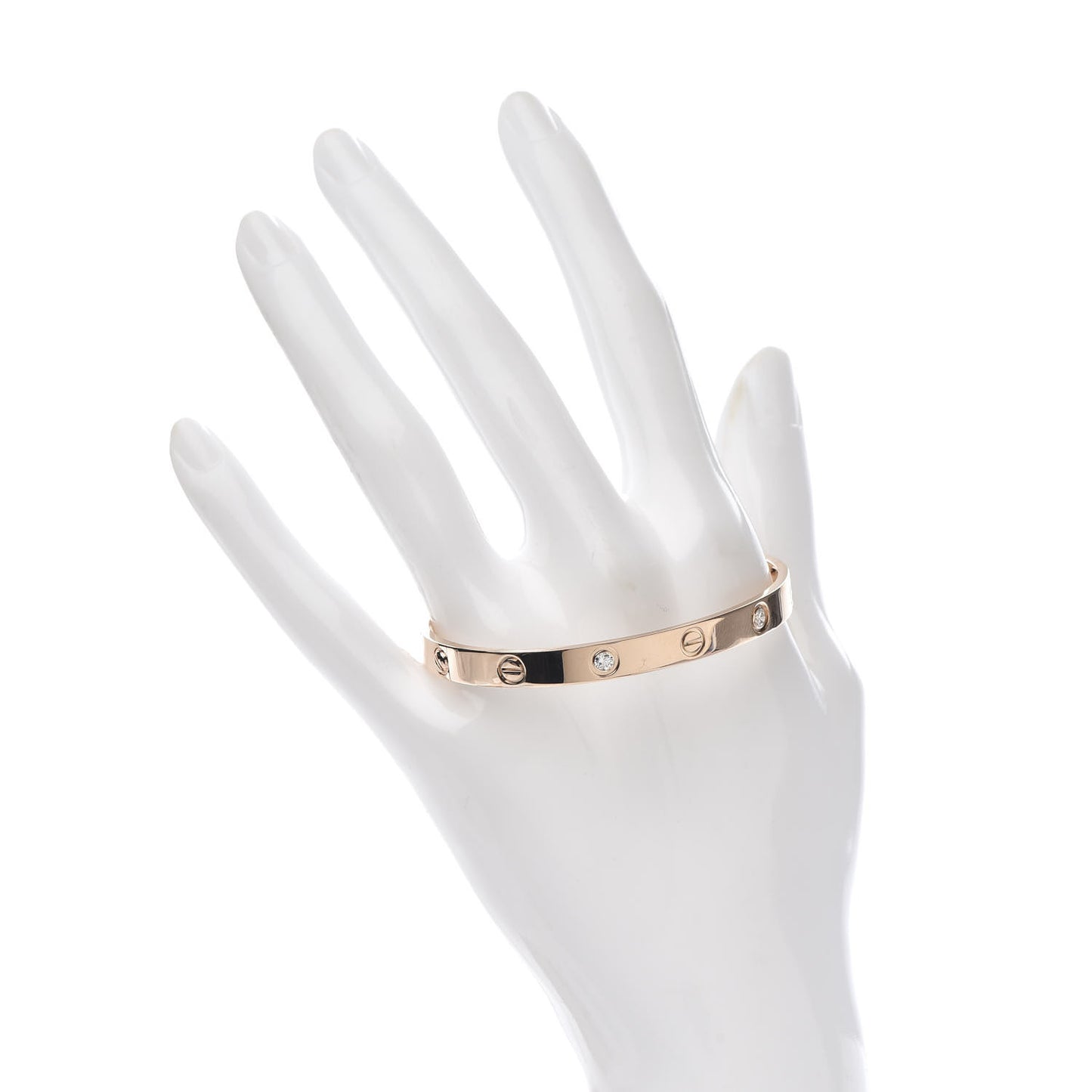 18K Pink Gold 4 Diamond LOVE Bracelet 17