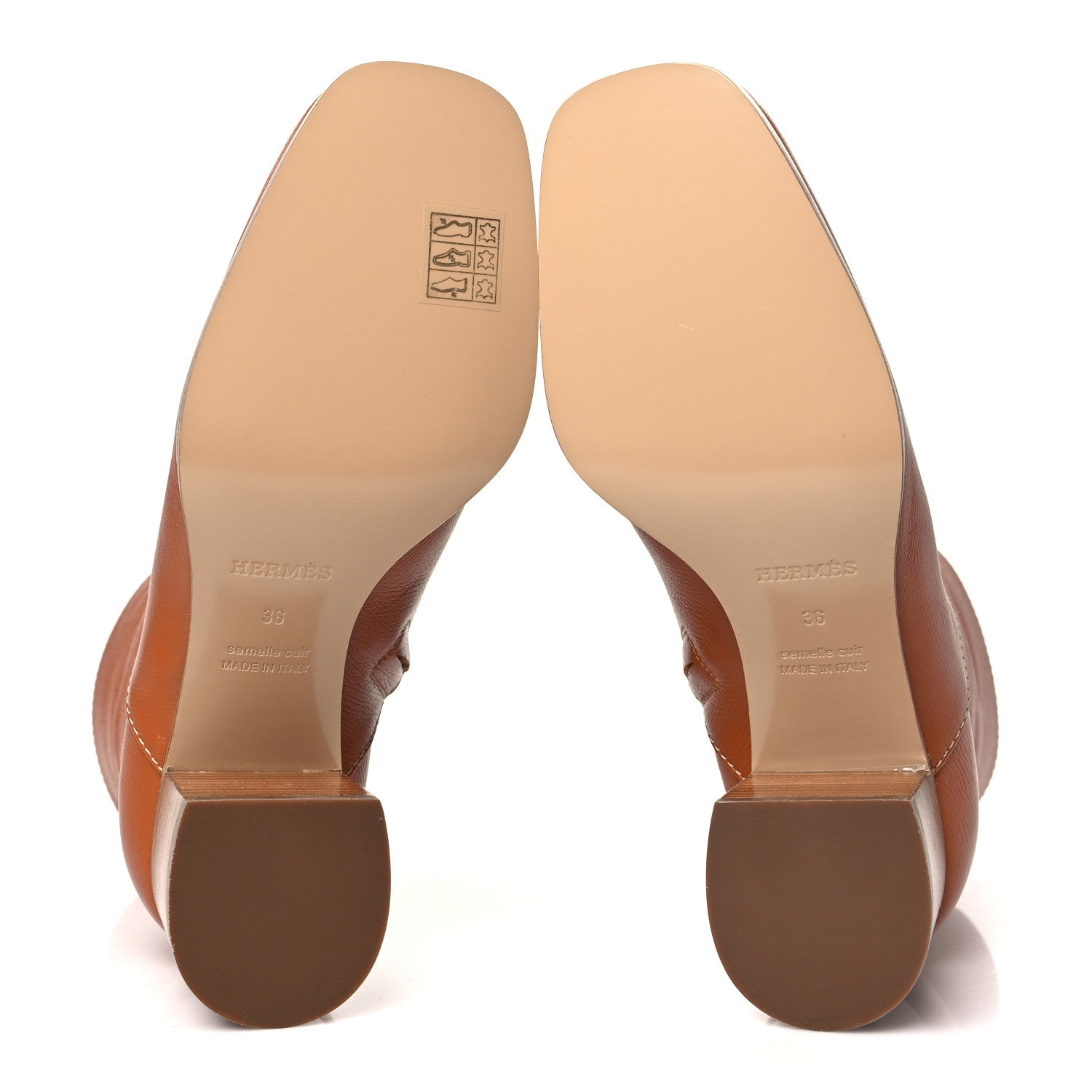 Hermes Epsom Womens Flatteuse 60 Ankle Boot 36 Naturel 5 of 9